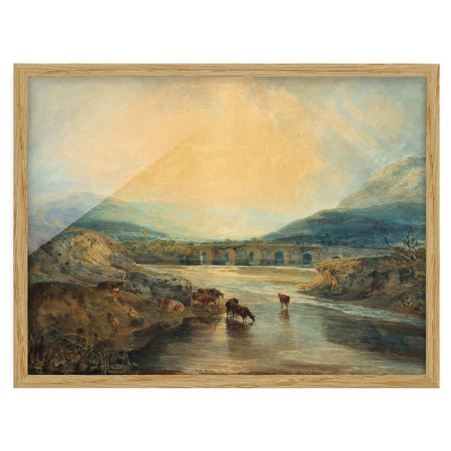 Romanticism style William Turner - Abergavenny Bridge, Monmouthshire: Clearing Up After A Showery Day