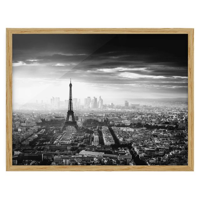 Black and white framed pictures The Eiffel Tower From Above Black And White