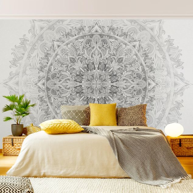 Wallpapers patterns Mandala Watercolour Ornament Pattern Black White