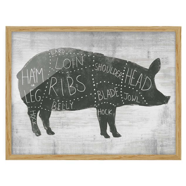 Modern art prints Butcher Board - Pig