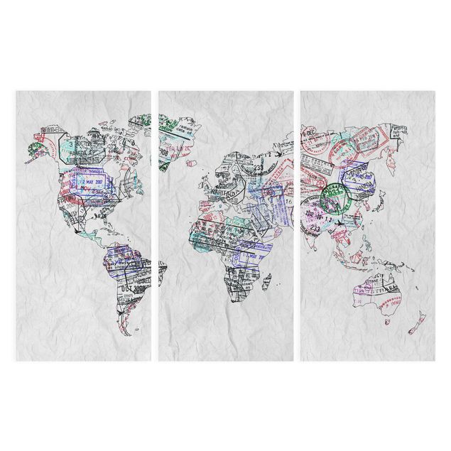 Prints Passport Stamp World Map