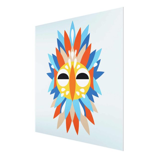 Prints multicoloured Collage Ethnic Mask - Parrot
