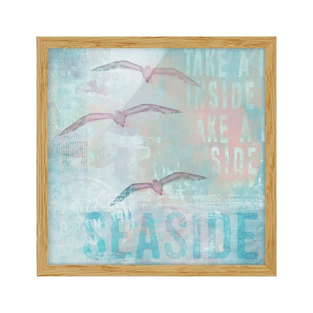 Prints quotes Shabby Chic Collage - Seagulls