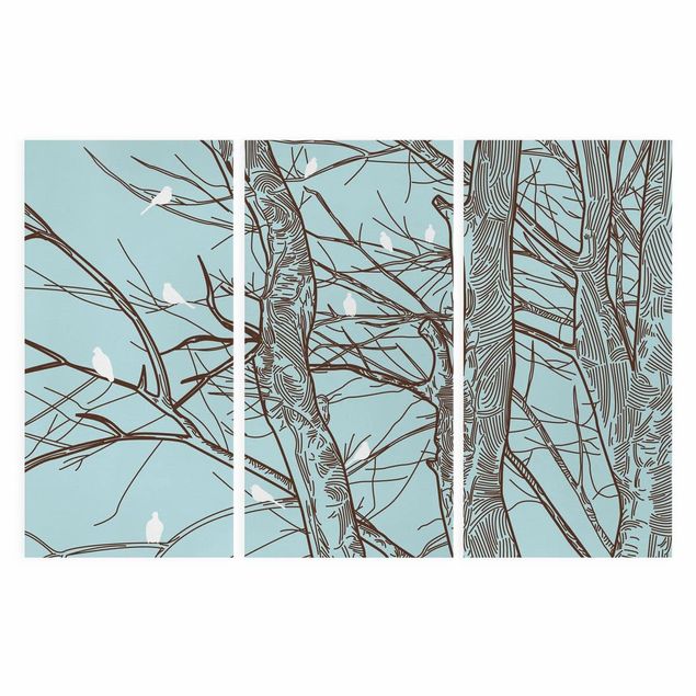 Prints animals Winter Trees