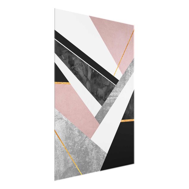 Art posters Black And White Geometry With Gold
