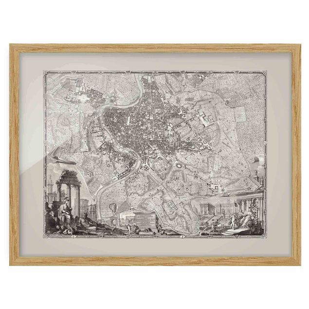 Prints maps Vintage Map Rome