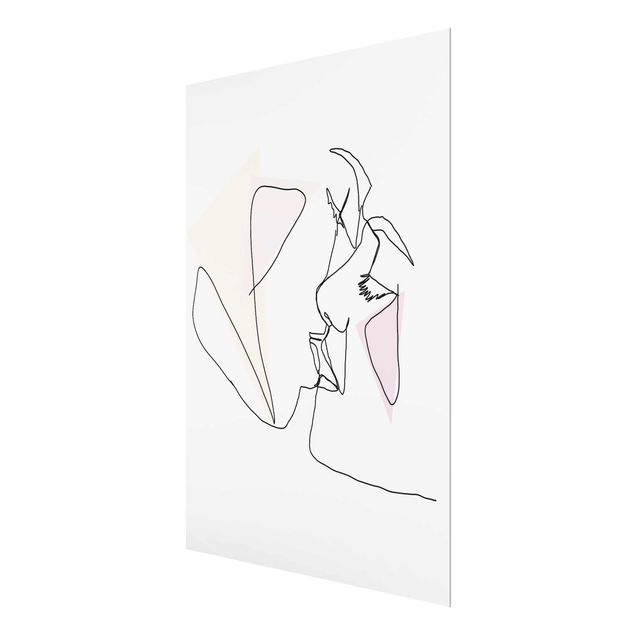 Prints pink Kiss Faces Line Art