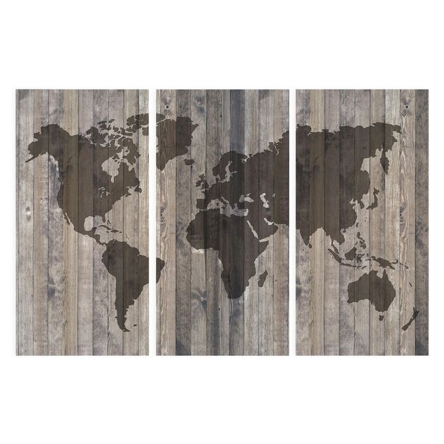 Prints Wood World Map