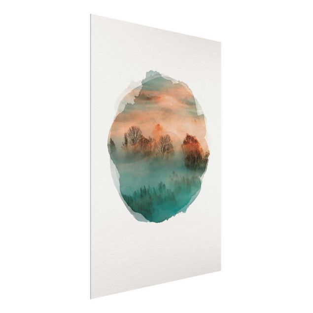 Landscape canvas prints WaterColours - Mist At Sunrise