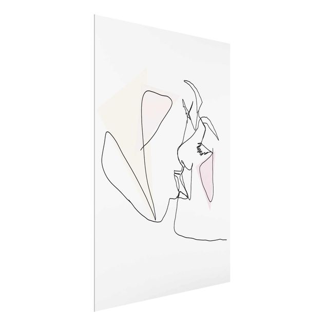 Contemporary art prints Kiss Faces Line Art