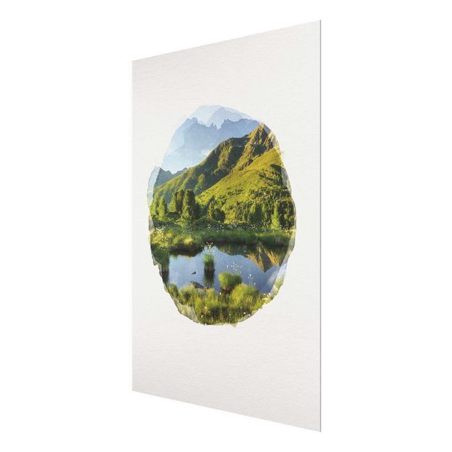 Mountain art prints WaterColours - View From Deerbichl The Defereggental