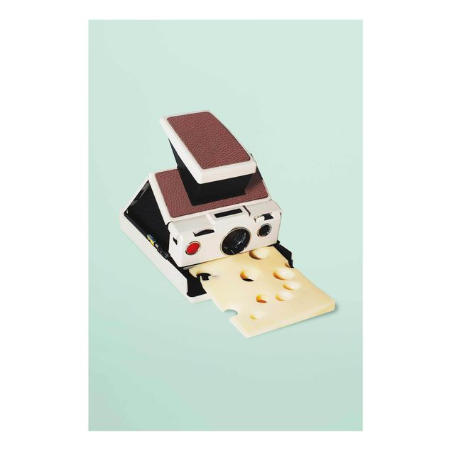 Green canvas wall art Camera With Cheese