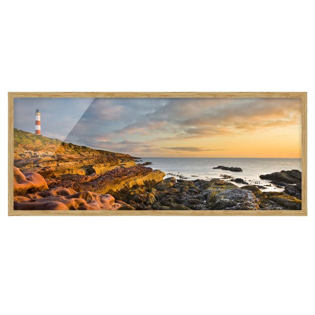Beach canvas art Tarbat Ness Lighthouse And Sunset At The Ocean