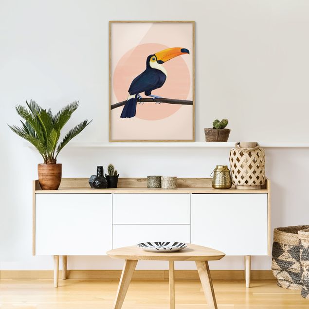 Prints animals Illustration Bird Toucan Painting Pastel