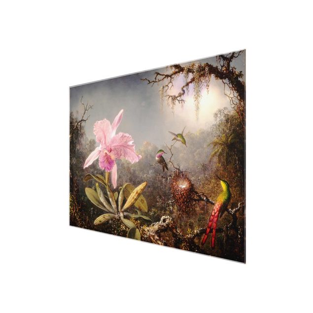 Canvas art Martin Johnson Heade - Orchid And Three Hummingbirds