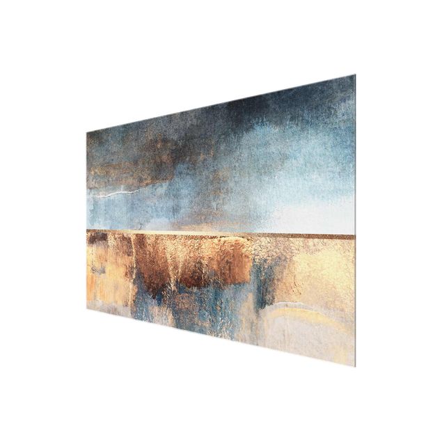 Elisabeth Fredriksson poster Abstract Lakeshore In Gold