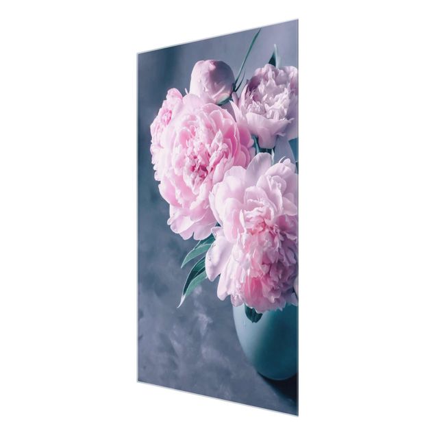 Prints flower Vase With Light Pink Peony Shabby