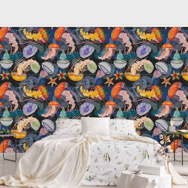 Contemporary wallpaper Colourful Jellyfish