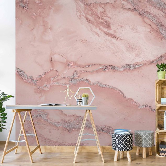 Modern wallpaper designs Colour Experiments Marble Light Pink And Glitter