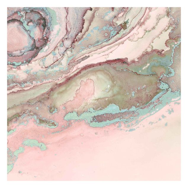 Stone effect wallpaper Colour Experiments Marble Light Pink And Turquoise