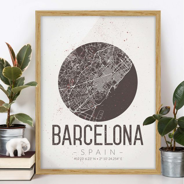Kitchen Barcelona City Map - Retro