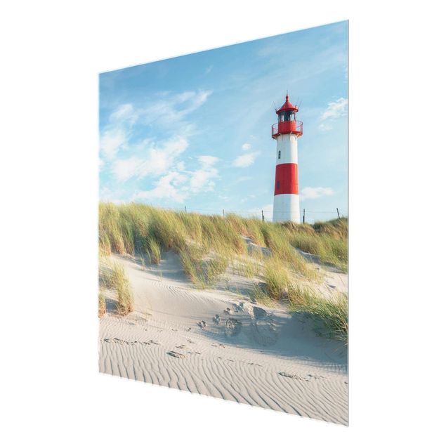 Glass prints landscape Lighthouse At The North Sea