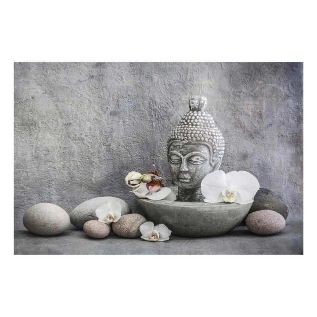 Canvas art Zen Buddha, Orchid And Stone