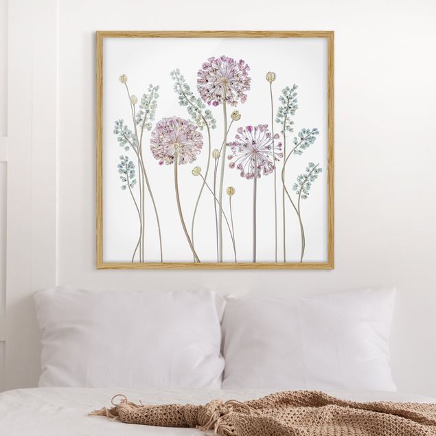 Floral canvas Allium Illustration