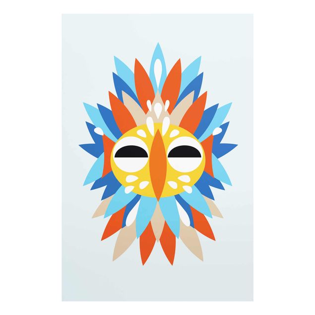 Animal wall art Collage Ethnic Mask - Parrot
