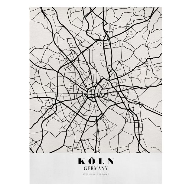 World map canvas Cologne City Map - Classic
