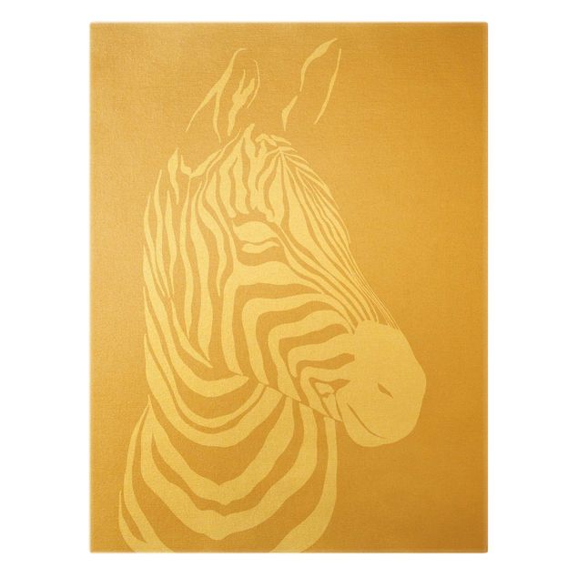 Canvas prints Safari Animals - Portrait Zebra Beige