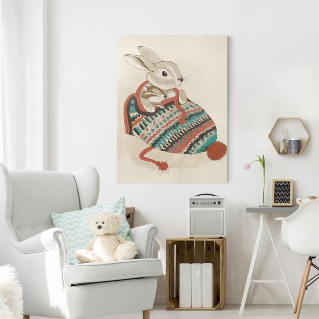 Kitchen Illustration Cuddly Santander Rabbit In Hat