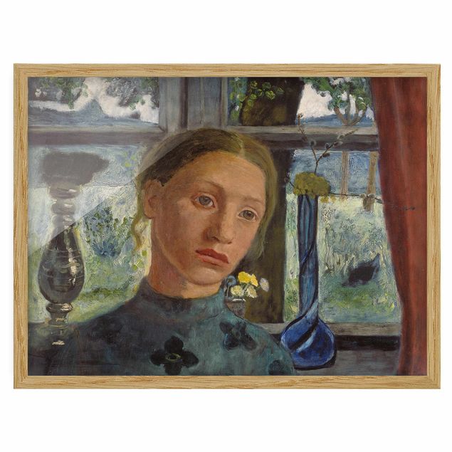 Canvas art Paula Modersohn-Becker - Girl'S Head In Front Of A Window
