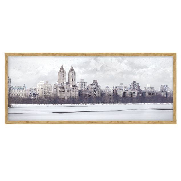 Framed prints black and white No.YK2 New York in the snow