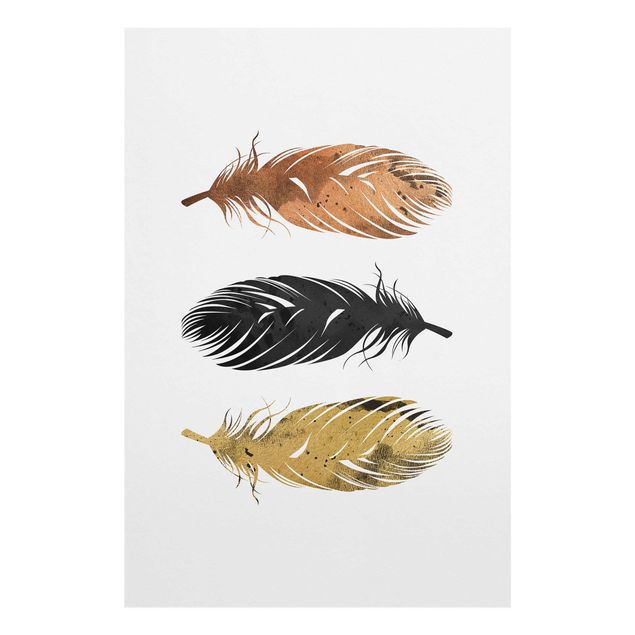 Grey canvas wall art Feathers