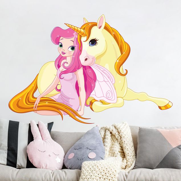 Nursery decoration Fairy with her unicorn