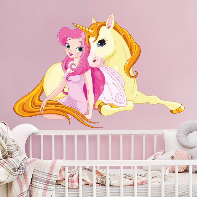 Wall stickers unicorn Fairy with her unicorn
