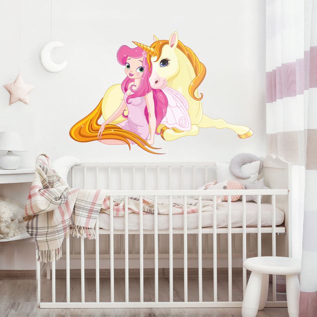 Wall stickers animals Fairy with her unicorn