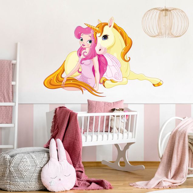 Wall stickers Fairy with her unicorn