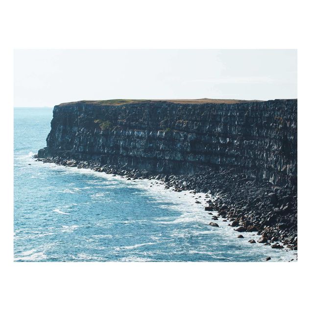 Glass prints landscape Rocky Islandic Cliffs