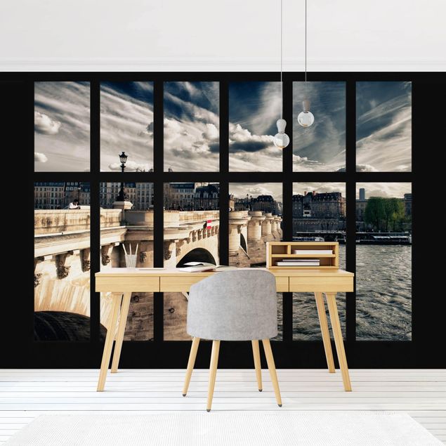 Wallpapers 3d Window Bridge Paris