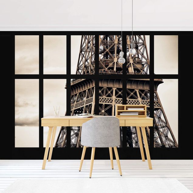 Wallpapers 3d Window Eiffel Tower Paris