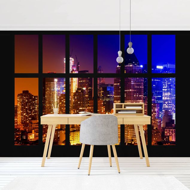 Contemporary wallpaper Window Manhattan Sunrise