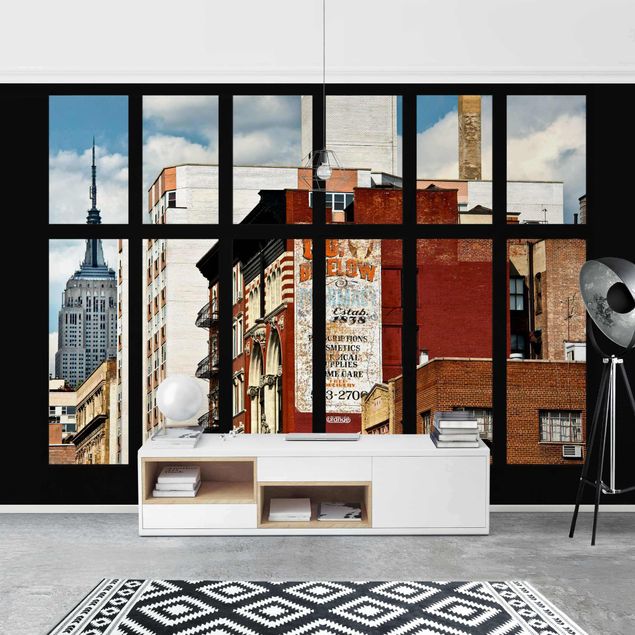 Modern wallpaper designs Window View Of New York Building