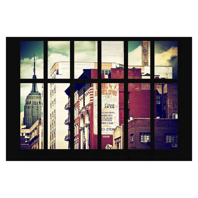 Self adhesive wallpapers Window View Of New York Building Vintage