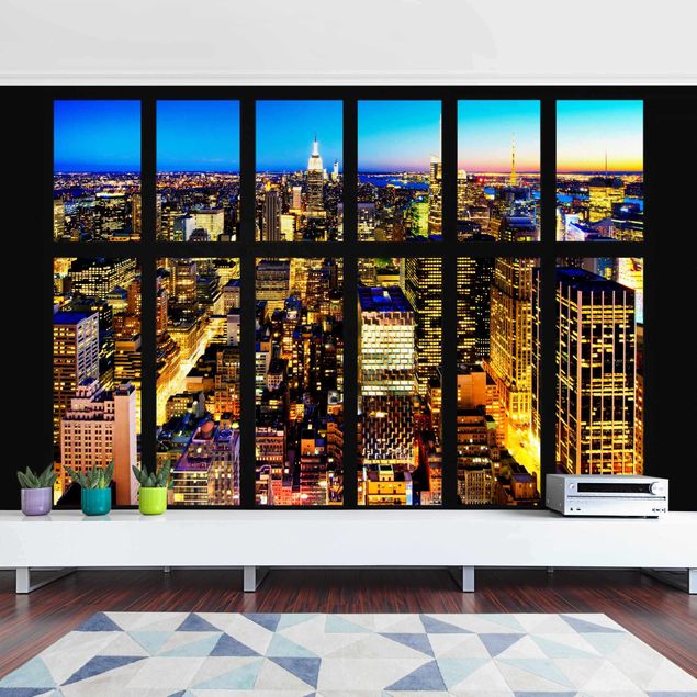 Wallpapers modern Window View Manhattan Skyline At Night