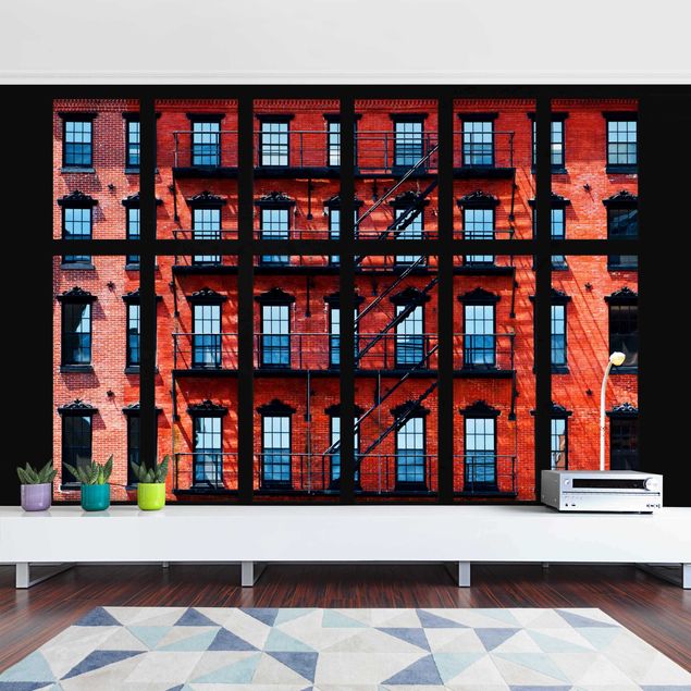 Wallpapers skylines Window View Red American Facade