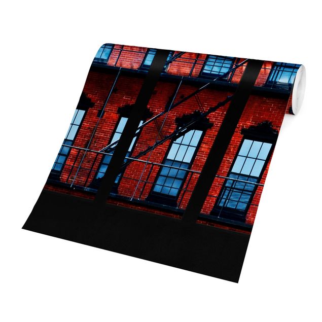 Self adhesive wallpapers Window View Red American Facade