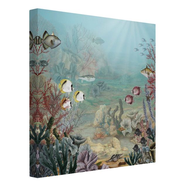 Landscape canvas prints View from afar in the coral reef