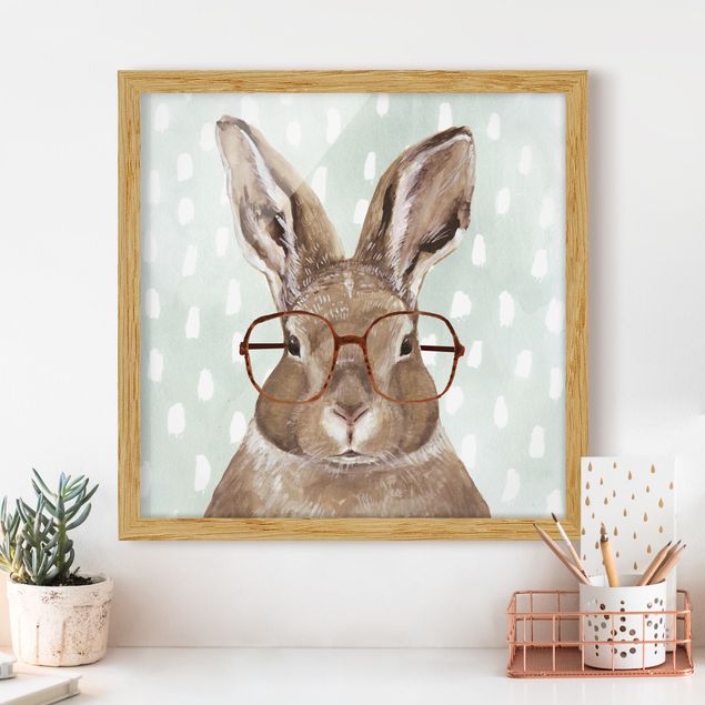 Nursery decoration Animals With Glasses - Rabbit